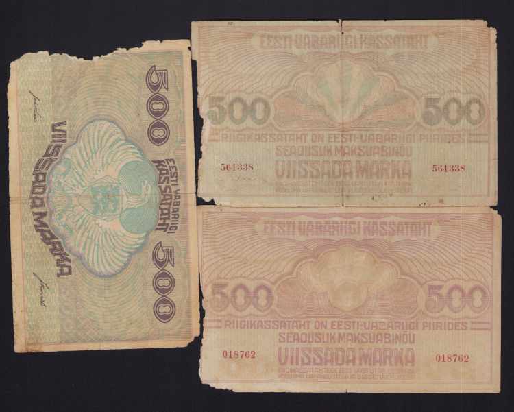 Estonia 500 marka 1921 (3) Various ... 