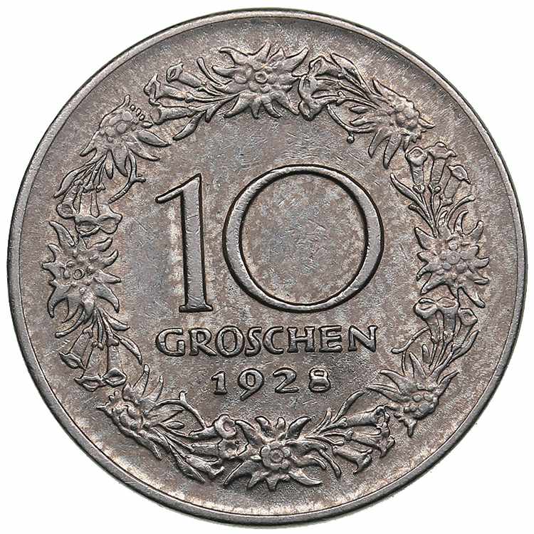 Austria 10 groschen 1928 4.44g. ... 