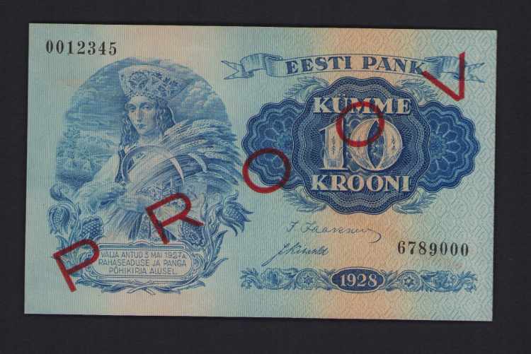 Estonia 10 krooni 1928 - Specimen ... 