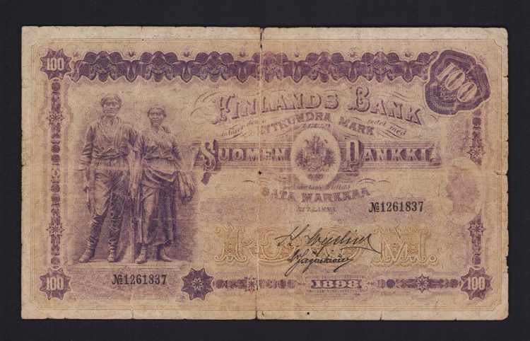 Finland, Russia 100 Markkaa 1898 VG