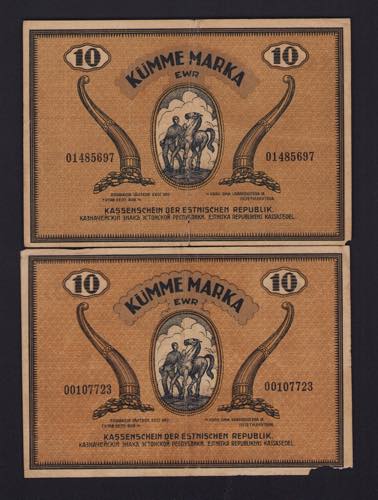 Estonia 10 marka 1919 (2) Various ... 