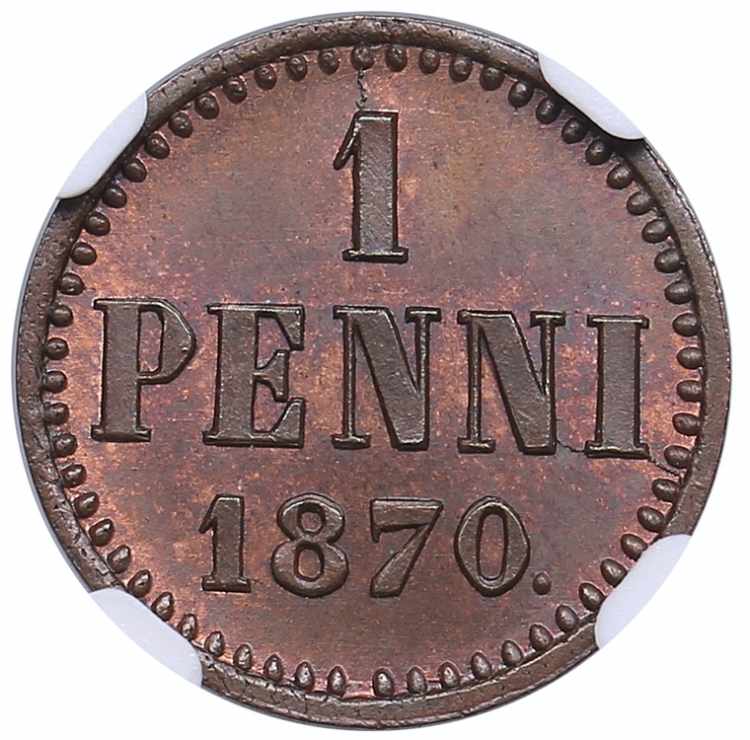 Russia, Finland 1 penni 1870 - NGC ... 