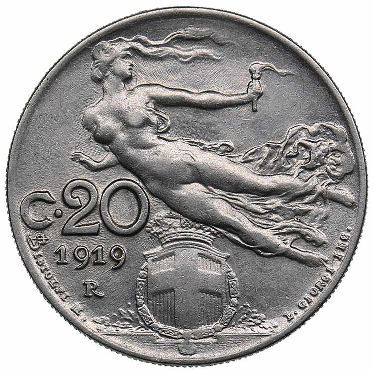 Italy 20 centesimi 1919 R 4.02g. ... 