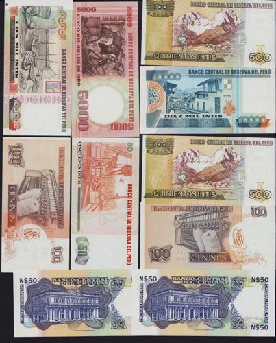 Lot of World paper money: Peru, ... 