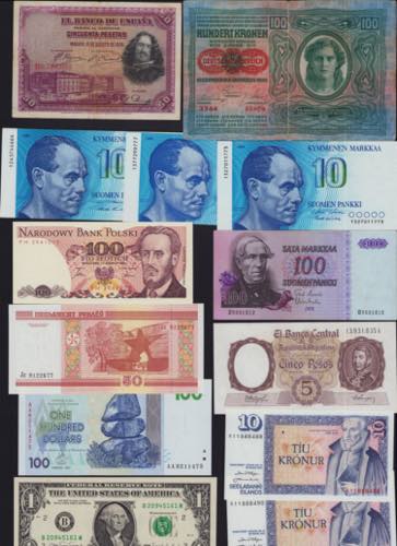 Lot of World paper money: Finland, ... 