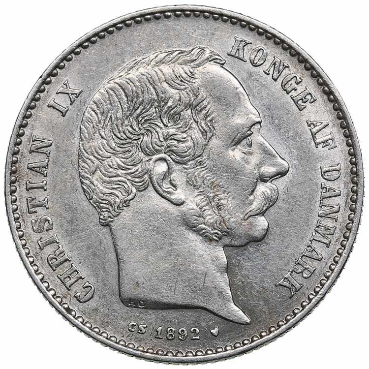 Denmark 1 krone 1892 7.46g. XF/AU ... 