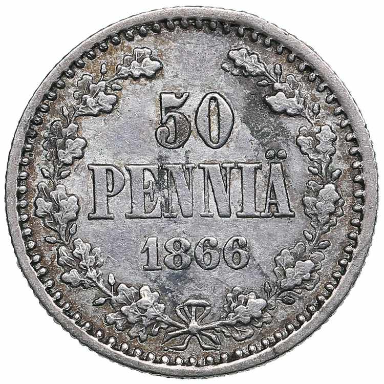 Russia, Finland 50 pennia 1866 S ... 