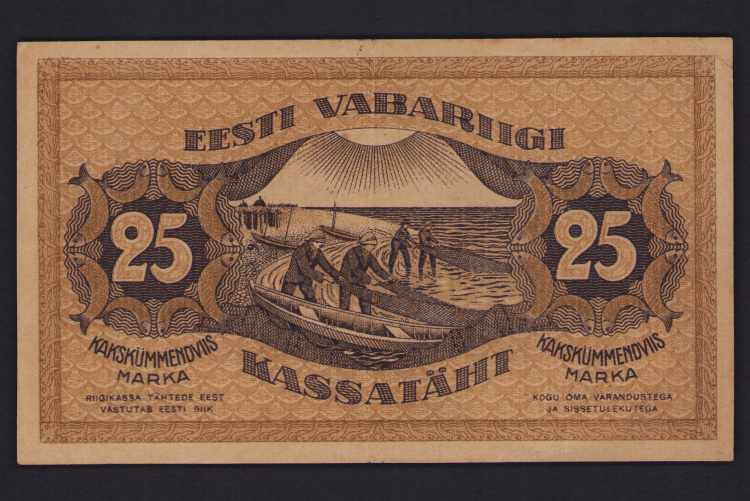 Estonia 25 marka 1919 VF+ Pick 47b.