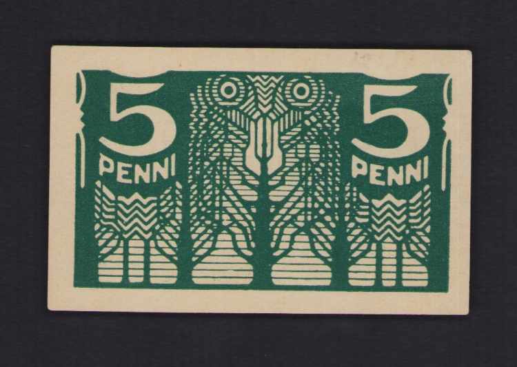 Estonia 5 penni ND (1919) UNC. ... 