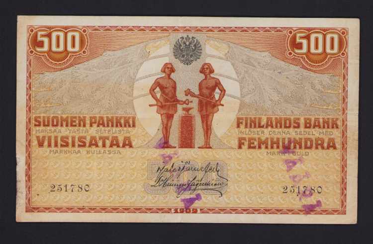 Finland, Russia 500 Markkaa 1909 - ... 