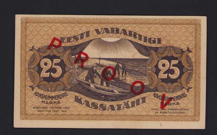 Estonia 25 marka 1919 - Specimen ... 