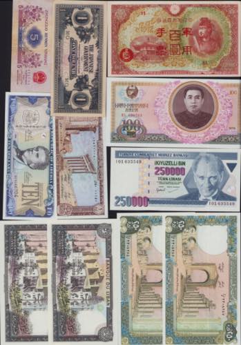 Lot of World paper money: China, ... 
