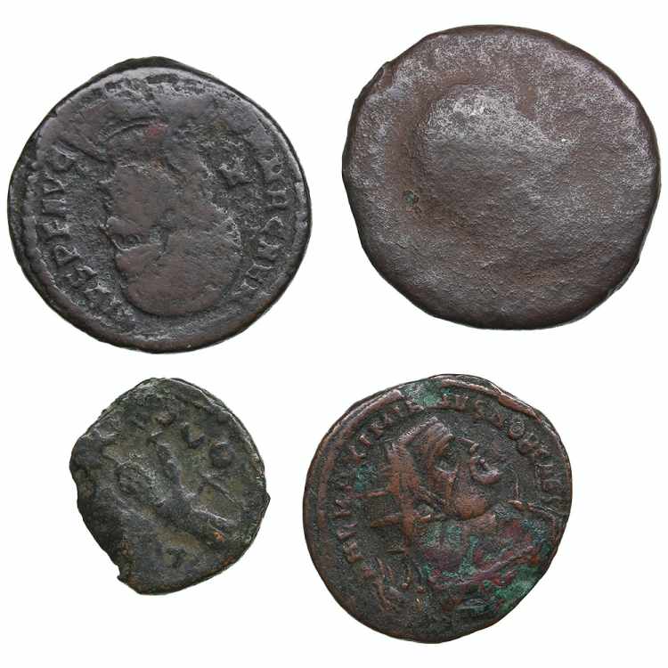 Roman coins (4) Various condition. ... 