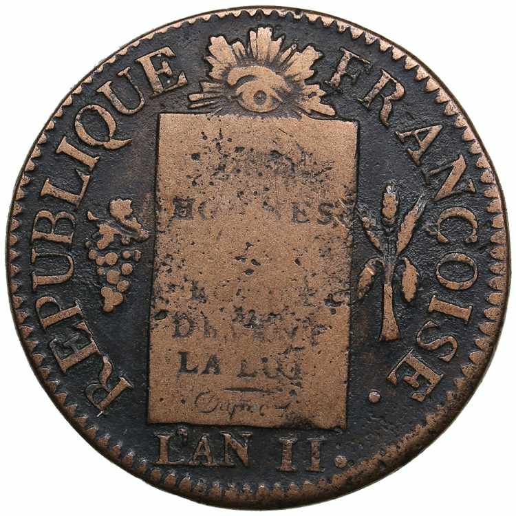 France 1 Sol 1793 10.19g. F/F