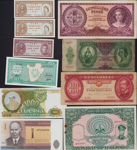 Lot of World paper money: Hungary, ... 