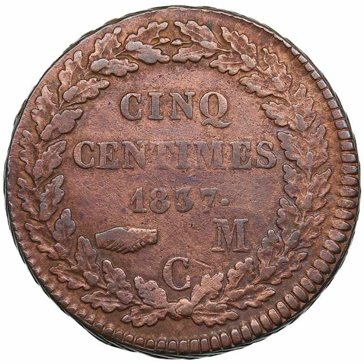 Monaco 5 centimes 1837 M C 9.22g. ... 