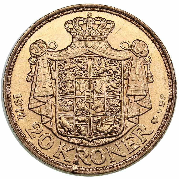 Denmark 20 kroner 1914 8.96 g. ... 