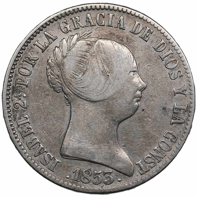 Spain 10 reales 1853 - Isabel II ... 
