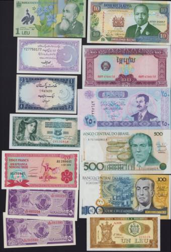Lot of World paper money: Romania, ... 