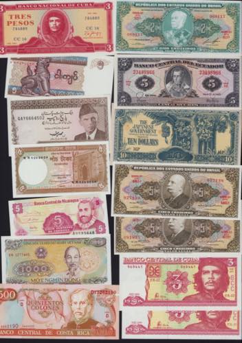 Lot of World paper money: Brazil, ... 