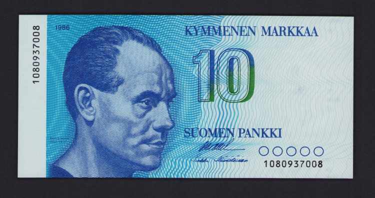 Finland 10 markkaa 1986 UNC