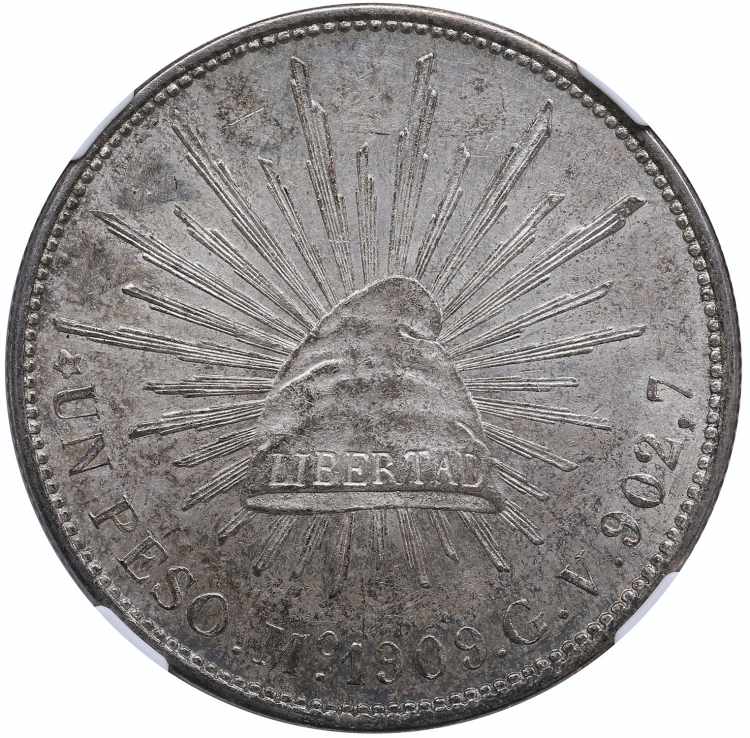 Mexico Peso 1909 MO-GV - NGC MS 63 ... 