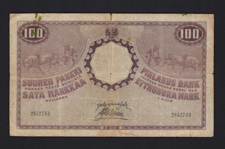Finland, Russia 100 Markkaa 1909 F