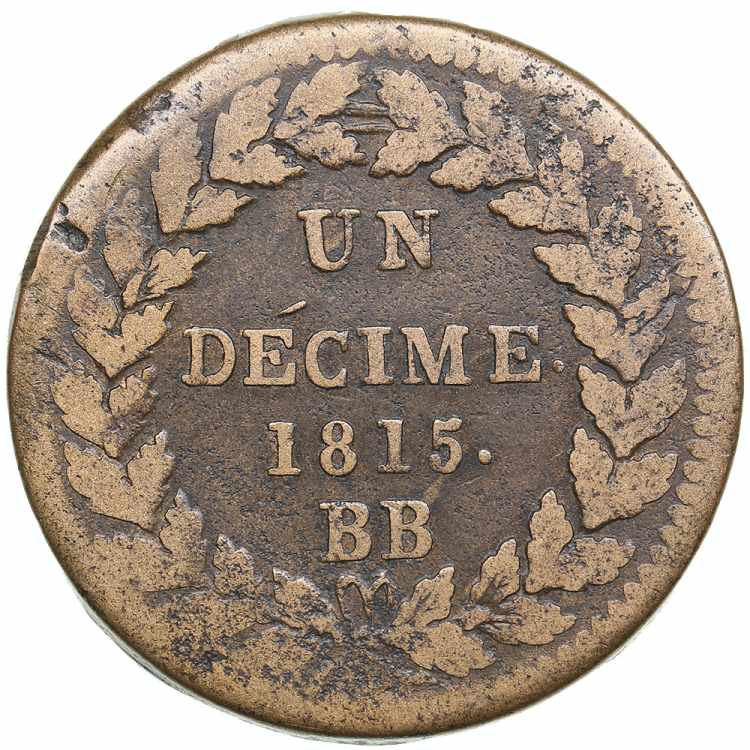 France 1 Décime 1815 BB - Louis ... 