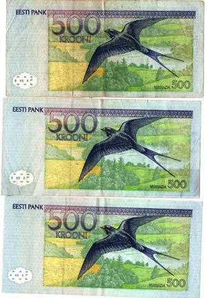 Estonia 500 krooni 1996 (3)
Various series ... 