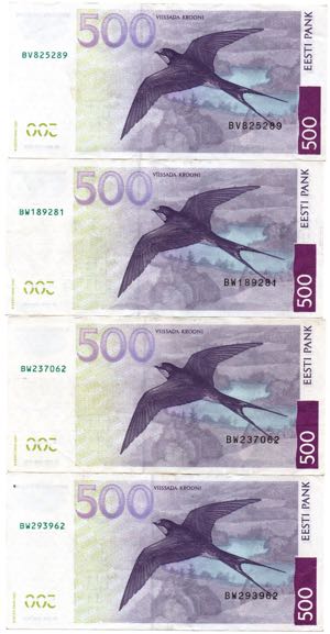 Estonia 500 krooni 2007 (4)
Various series ... 