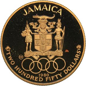 Jamaica 250 dollars 1980 Olympics
11.21 g. ... 