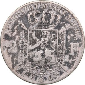 Belgia 2 francs 1887
9.85 g. F/VF