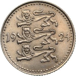 Estonia 1 mark 1924
2,52 g. AU/UNC  Mint ... 