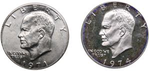 USA 1 dollar 1971 and ... 