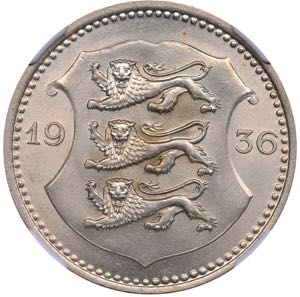 Estonia 50 senti 1936 NGC MS 63
Mint luster. ... 