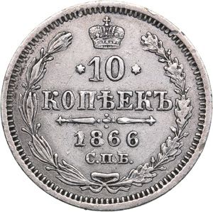 Russia 10 kopeks 1866 ... 