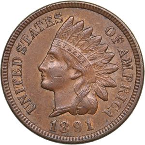 USA 1 cent 1891
3.21 g. ... 