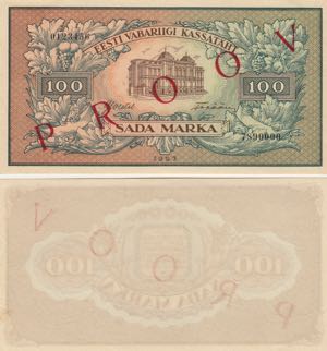 Estonia 100 marka 1923 SPECIMEN
AU-UNC