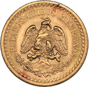 Mexico 2.5 peso 1945
2.10 g. UNC/UNC Gold.