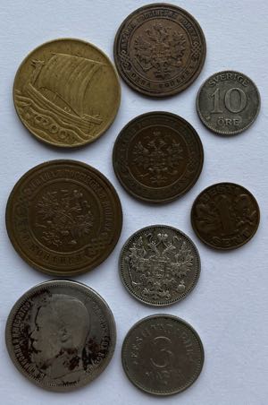 Estonia, Russia, Sweden lot of coins (9)
(9)