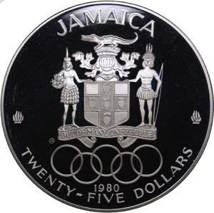 Jamaica 25 dollars 1980 Olympics
155.5 g. ... 