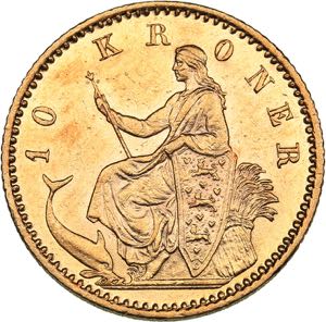 Denmark 10 kronor 1890
4.47 g. XF/XF Mint ... 