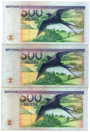 Estonia 500 krooni 1994 (3)
Various series ... 