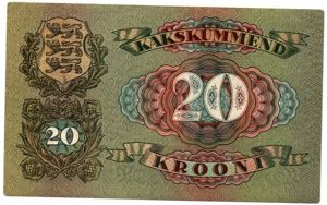 Estonia 20 krooni 1932 - BEAUTIFUL NUMBER ... 