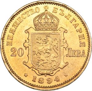 Bulgaria 20 leva 1894
6.44 g. XF/XF Mint ... 