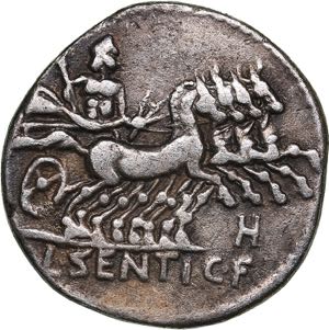 Roman Republic AR denarius - L. Sentius C.f. ... 