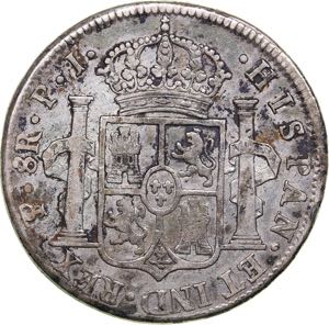 Spain - Potosi 8 reales 1820
26.31 g. VF/XF-