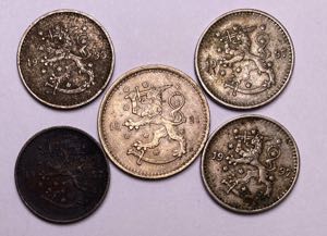 Finland lot of coins  1921-1937 ... 