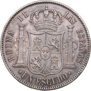 Spain 1 escudo 1867
12.97 g. XF-/XF+
