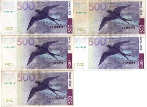 Estonia 500 krooni 2000 (5)
Various series ... 